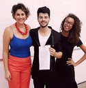 A imagem é do dia da apresentação da sua dissertação de mestrado. 