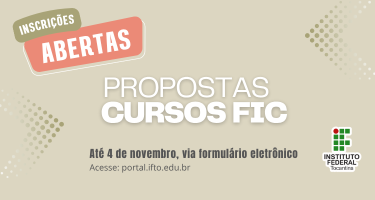 IFTO abre seleção para até 22 propostas de cursos FIC