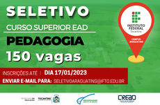 150 vagas ofertadas para cinco polos com inscrições abertas até 17/1