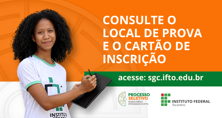 IFTO divulga local de prova do processo seletivo para o Ensino Médio Integrado