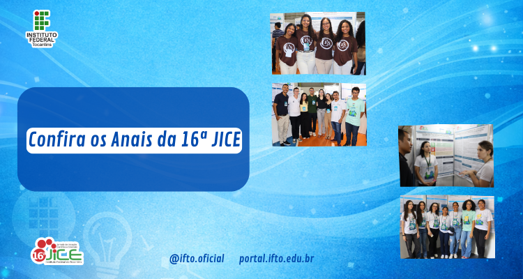 IFTO publica anais da 16ª Jornada de Iniciação Científica e Extensão​
