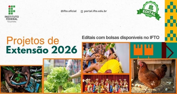 IFTO publica editais de extensão para concessão de bolsas